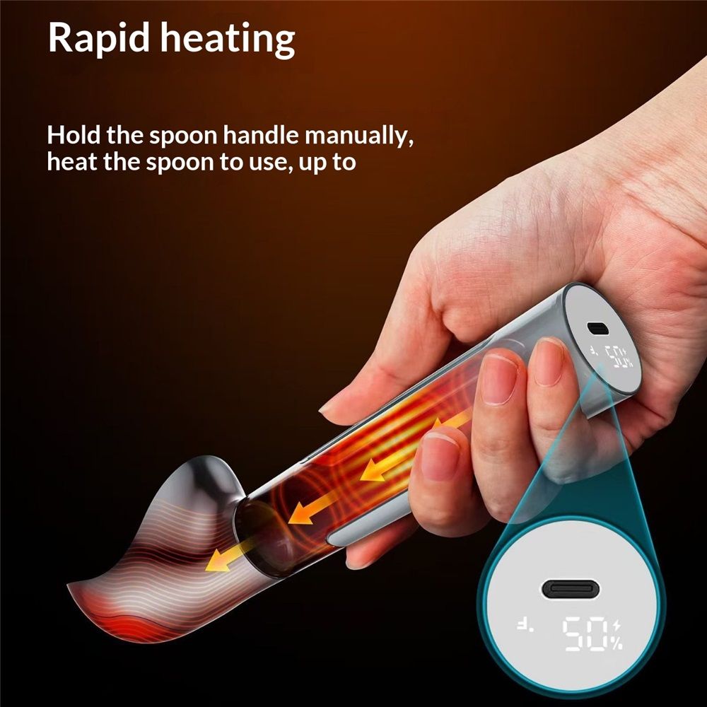 Heated Ice Cream Scoop Rechargeable, Electric Warming Ice Cream Scooper with LED Display, Heats to 158°F for Hard Ice Cream, Easy for Seniors & Kids (White）