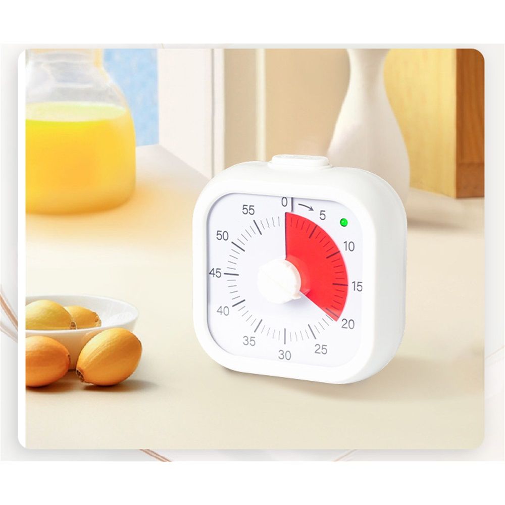 60 Minute Kids Visual Timer Home Edition - for Homeschool Supplies Study Tool, Timer for Kids Desk, Office Desk and Meetings with Silent Operation (white,Battery not included)