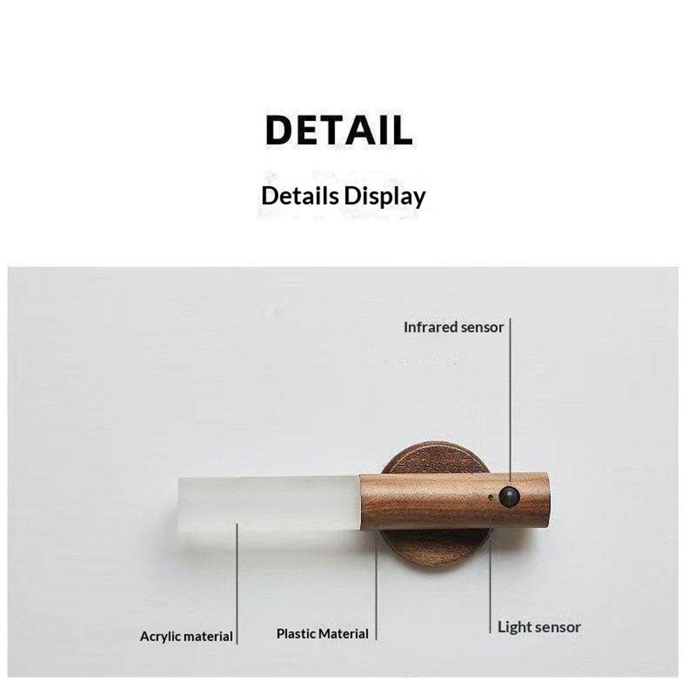 Operated Wall Sconces, Motion Sensor Night Light Magnetic Wall Light Rechargeable Wall Sconce, Peel and Stick Sconce Lights for Bedside Stair Hallway（Brown+tricolor dimming/human body sensing）