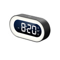 Small Digital Alarm Clock Large LED Display Digital Clock for Bedroom,Mirror Surface LED Electronic Desk Clock,Dimmable for Heavy Sleepers Office,USB Ports