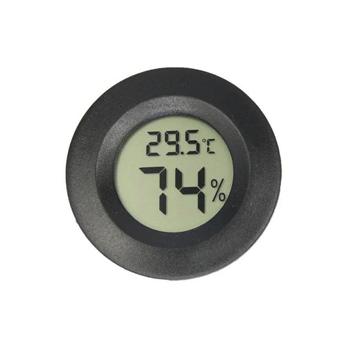 4-Pack Mini Hygrometer Thermometer Fahrenheit or Celsius Meter Digital LCD Monitor Indoor Room Round Humidity Temperature Gauge for Case Greenhouse Babyroom Reptile Incubator（Battery not included）