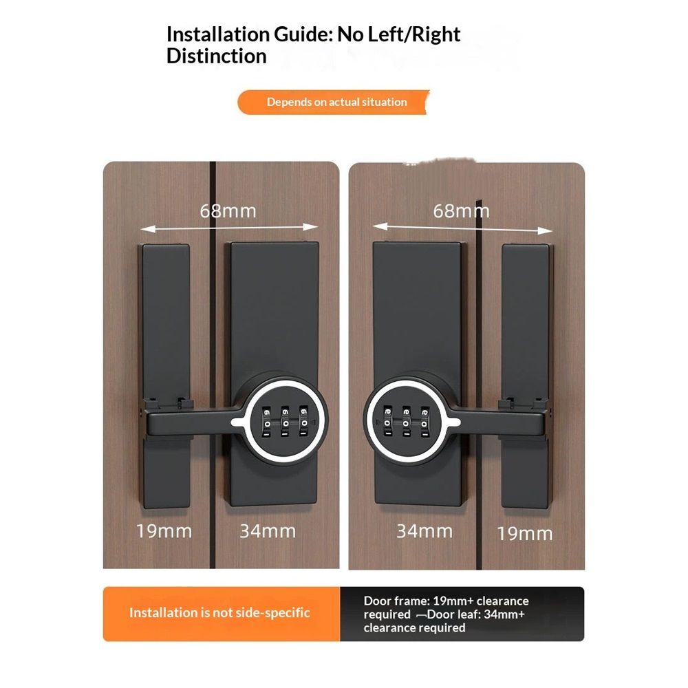 Black (Luminous) 180 Degree Barn Door Lock, 3 Digit Password Keyless, Mechanical Password Lock,Flip Latch with Combination,for Barn Door,Sliding Door, Windows, Cabinets, Garden, Bathroom
