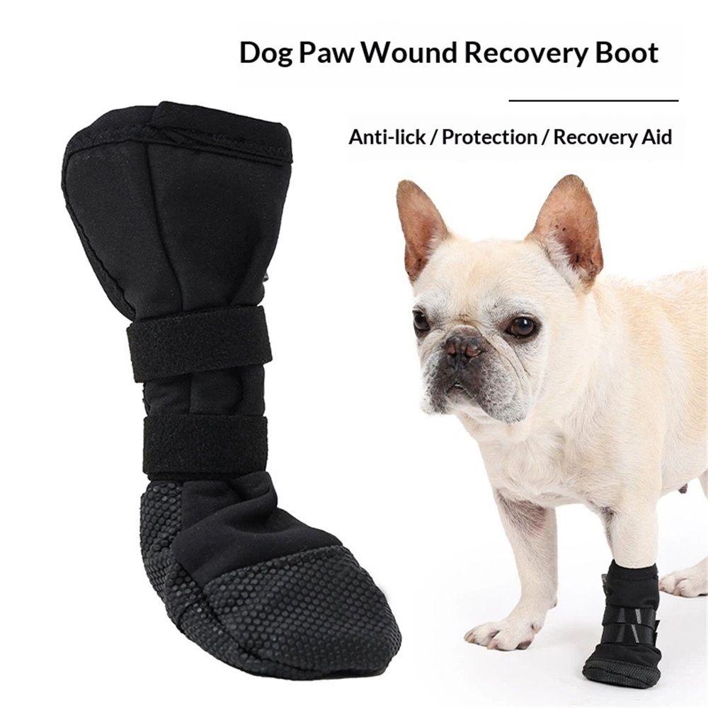 2 pack Dog Paw Wound Recovery Boot, Breathable Dog Bootie for Injured Paw, Anti-Slip Dog Shoe with Self-Adhesive Strap, Dog Paw Protector for Outdoor Walking & Keep Dogs from Licking Wounds (XL)