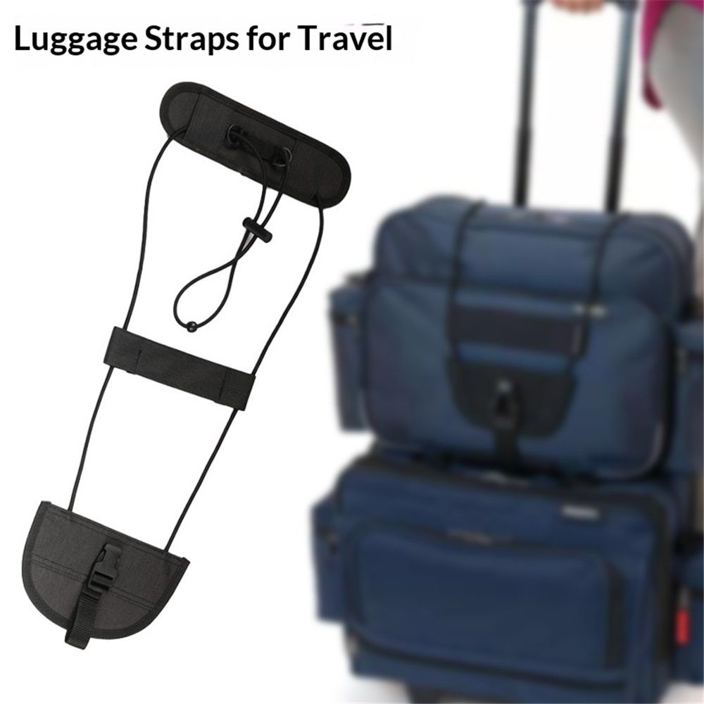 Luggage Straps - 2 Pc Luggage Bungee Strap - Lightweight and Durable Elastic Strap for Extra Luggage Adjustable Belt Travel Accessories - Black