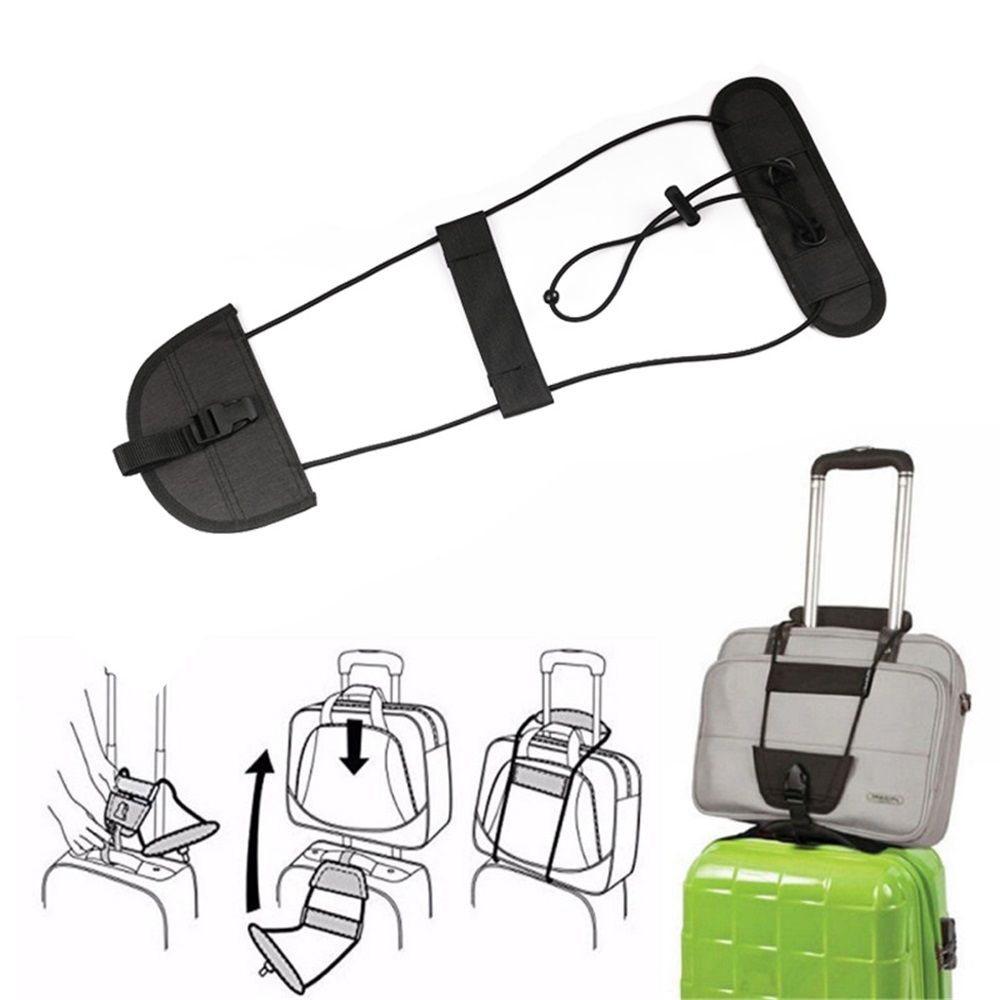 Luggage Straps - 2 Pc Luggage Bungee Strap - Lightweight and Durable Elastic Strap for Extra Luggage Adjustable Belt Travel Accessories - Black