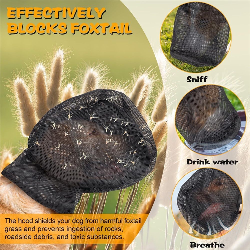 Face shield Mask for Dogs (M), Field Net Guard Dog Protection Hood for Dogs Prevent Thorns Rocks Insects, Dog Face Guard for Hiking, Outdoor Adventures