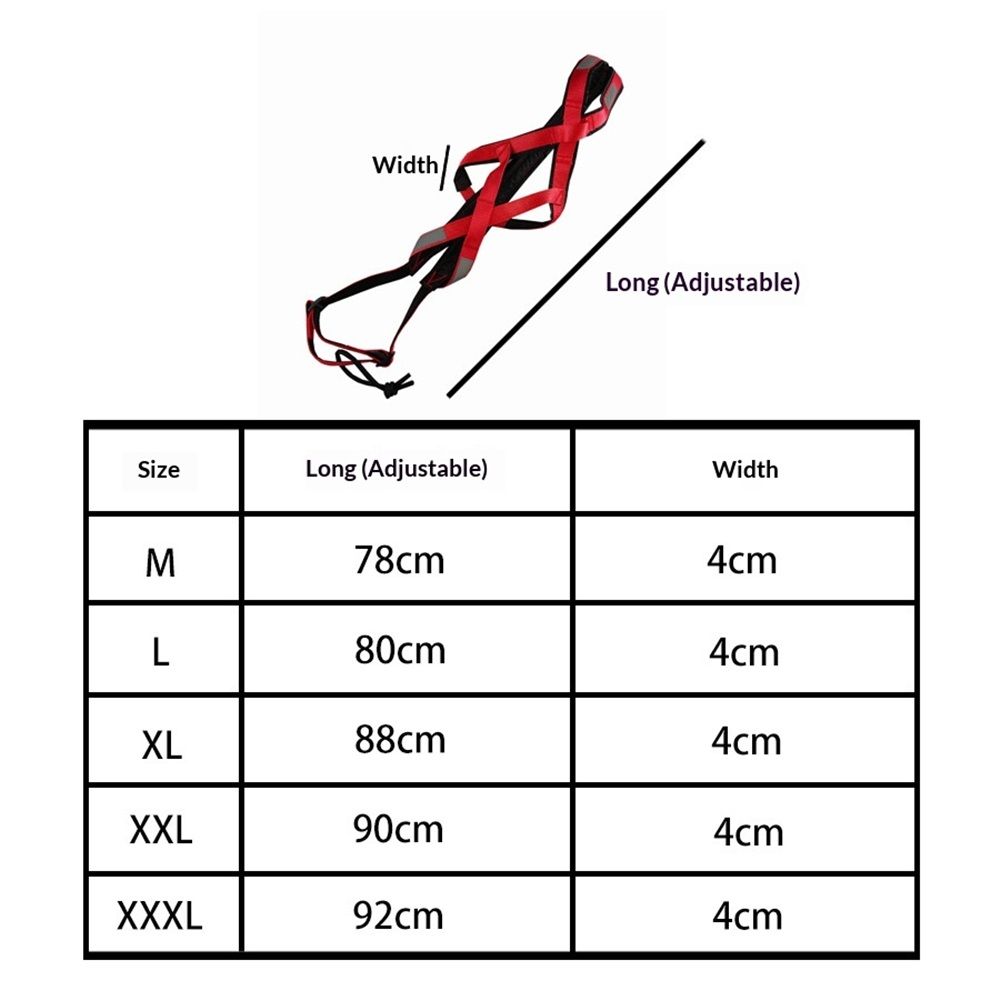 Sled Dog Harness - Large Dog Mushing Harness for Husky, Canicross, Skijoring & Scootering - Design (red,M)