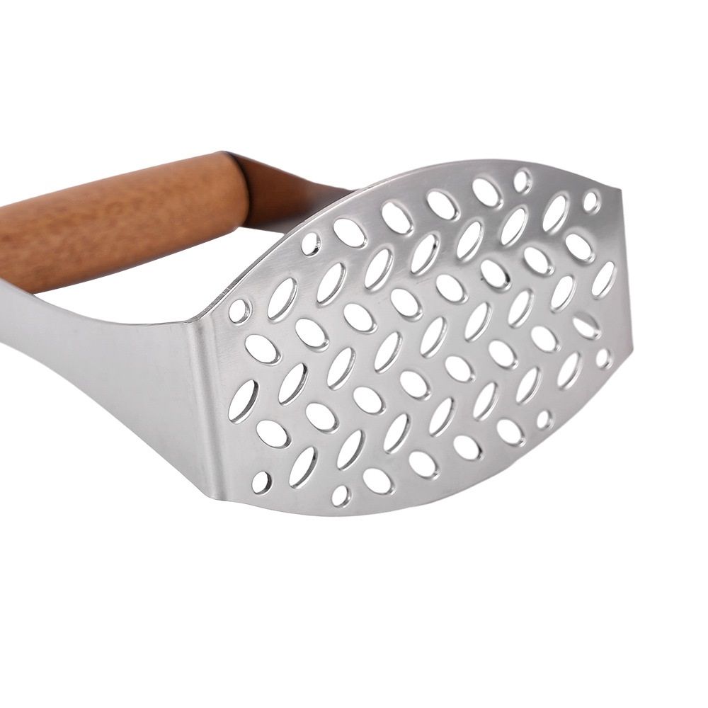 Heavy Duty Potato Masher With Horizontal Handle | Versatile Food Masher For Vegetable | Made of Durable Stainless Steel | Silver