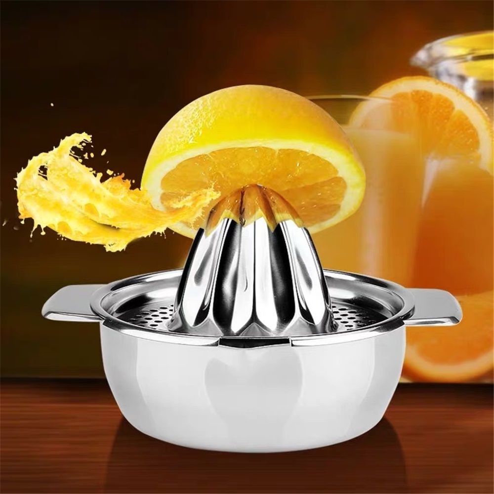 Citrus Juicer for Orange, Lemon, Grapefruit, Lime,Stainless Steel, Store and Clean,Dishwasher Safe（silvery）