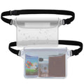Waterproof Pouch with Waist Strap (2 Pack) | Beach Accessories Best Way to Keep Your Phone and Valuables Safe and Dry | Perfect for Boating Swimming Snorkeling Kayaking Beach Pool（white,Only bags）