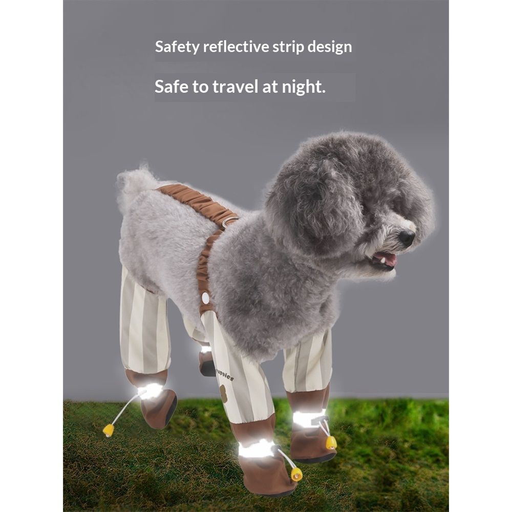 Anti Dirt Pants for Dogs Outdoor Dust-Proof Dog Pants Waterproof Boot Rain Boots with Suspender Anti-Slip Dog Paw Protector Shoes Adjustable Anti-Slip Boots for Walking Hiking (M)
