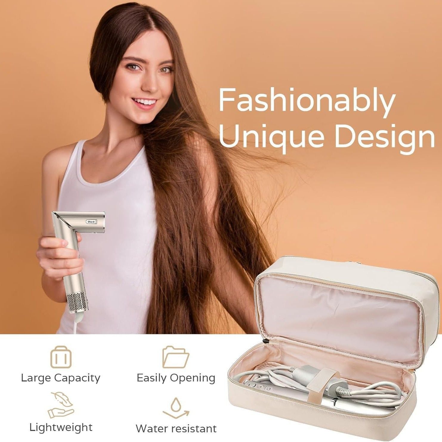 Carrying Case for Supersonic Hair Dryer Double-Layer Travel Storage Bag Also for Hair Dryer Brush Hair Accessories Tools（only bag）