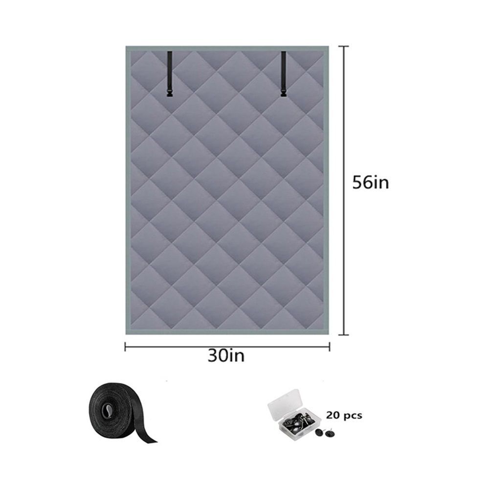 Window Insulation for Winter 30”×56” Windows Insulation Kit Thermal Insulated Window Cover with Velcro* 1+Push Pin * 20pcs, Insulated Curtain for Winter Windows Blankets in Bedroom Attic - Gray