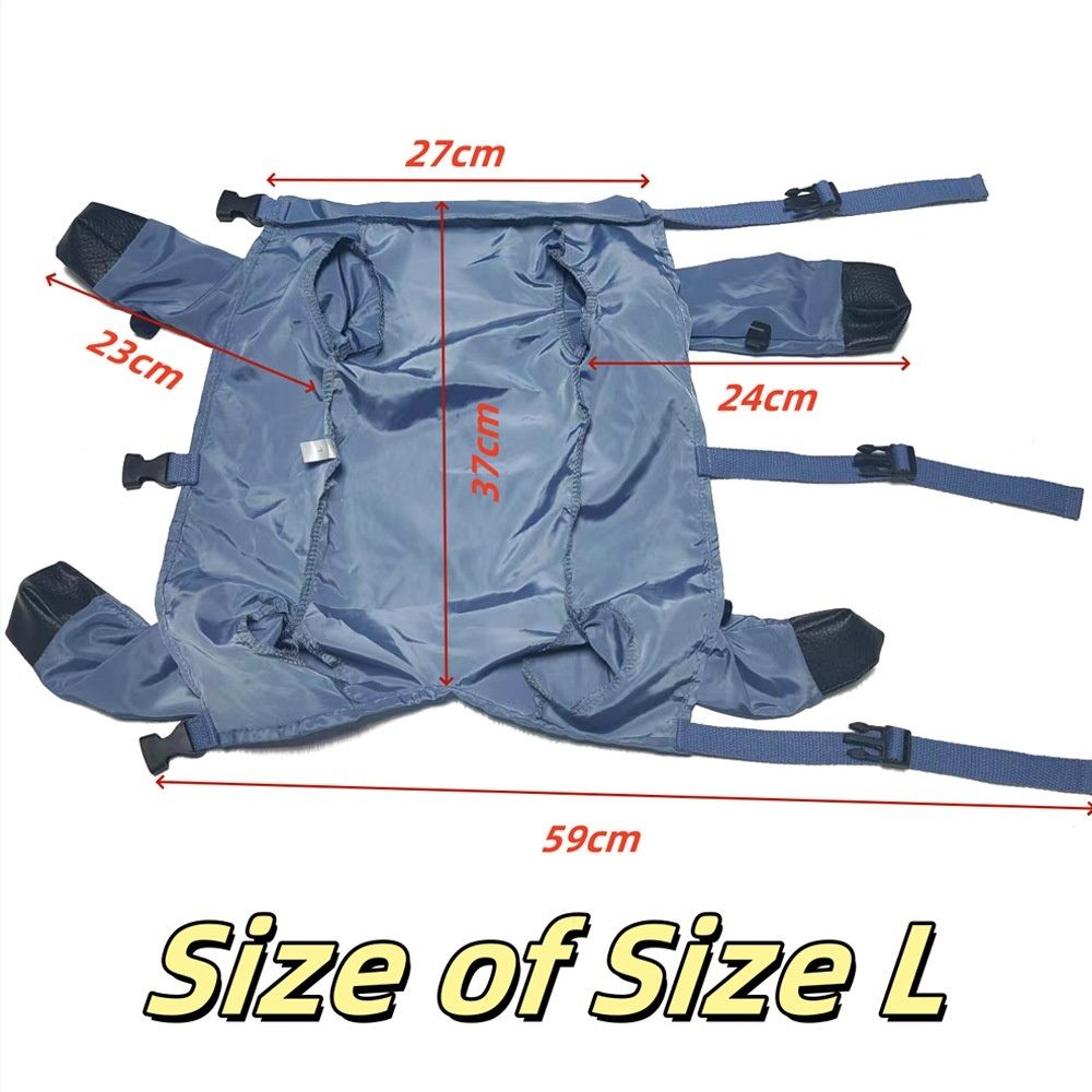 Waterproof Dog Boots Rain Boots with Suspender, Dogs Shoes Paw Protector for Small Medium Puppy, Anti-Slip Doggy Boot Belly Protector, Rain Booties Snow Booties (L)