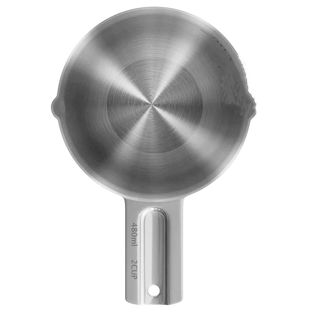 1PCS 2Cup (480ml, 16oz) Single Measuring Cup, Stainless Steel Measure Scoop, Metric and US Measurement, Dishwasher Safe
