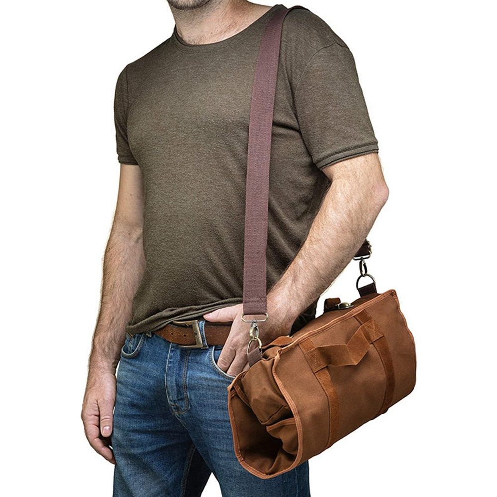 Bartender Bag (Without Tools) - Stylish, Canvas, Roll Up Traveling Bar Bag for Carrying Bar Tools and Cocktail Shaker Set with Shoulder Strap - Portable Travel Bartending