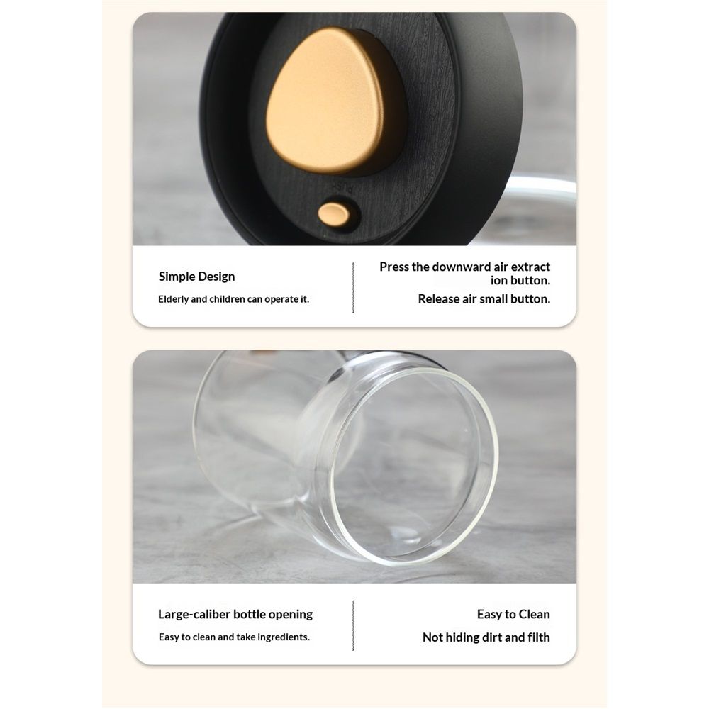Coffee Bean Storage Container Airtight, Lid Sealed with Press-Down Vacuum, Borosilicate Glass Coffee Canister, Food Storage, Coffee Bar for Ground Coffee, Tea, Beans, Spices（1200ml）