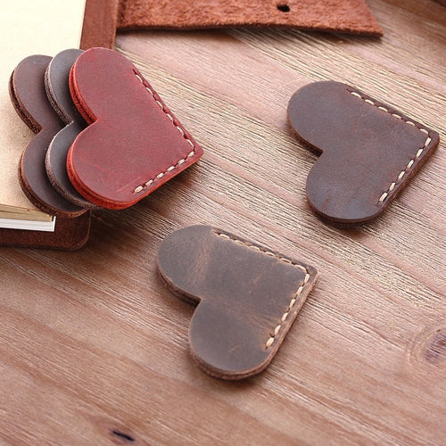 3 pack Personalized Leather Book Marks, Heart Bookmark, Unique Cute Handmade Bookmarks Accessories for Reading Women, Teacher, Student, Book Lovers Book Mark Gifts