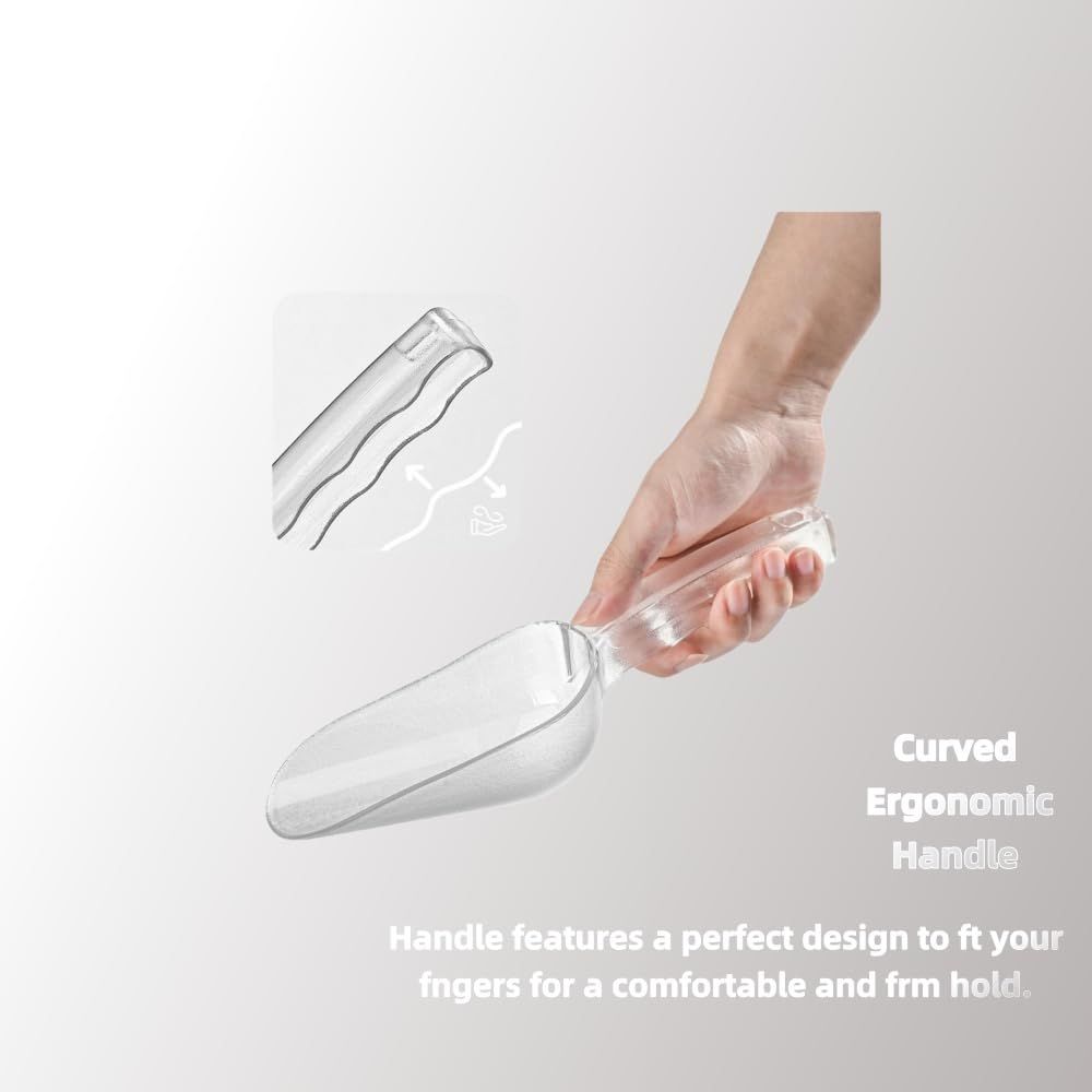 Ice Scoop,ice maker scoop,ice scoopers for ice bucket, plastic Utility Ice Scoop,Clear, Ergonomic Handle, Applicable to:Ice Maker,Ice Cream,Pets Food,Coffee Beans（big）