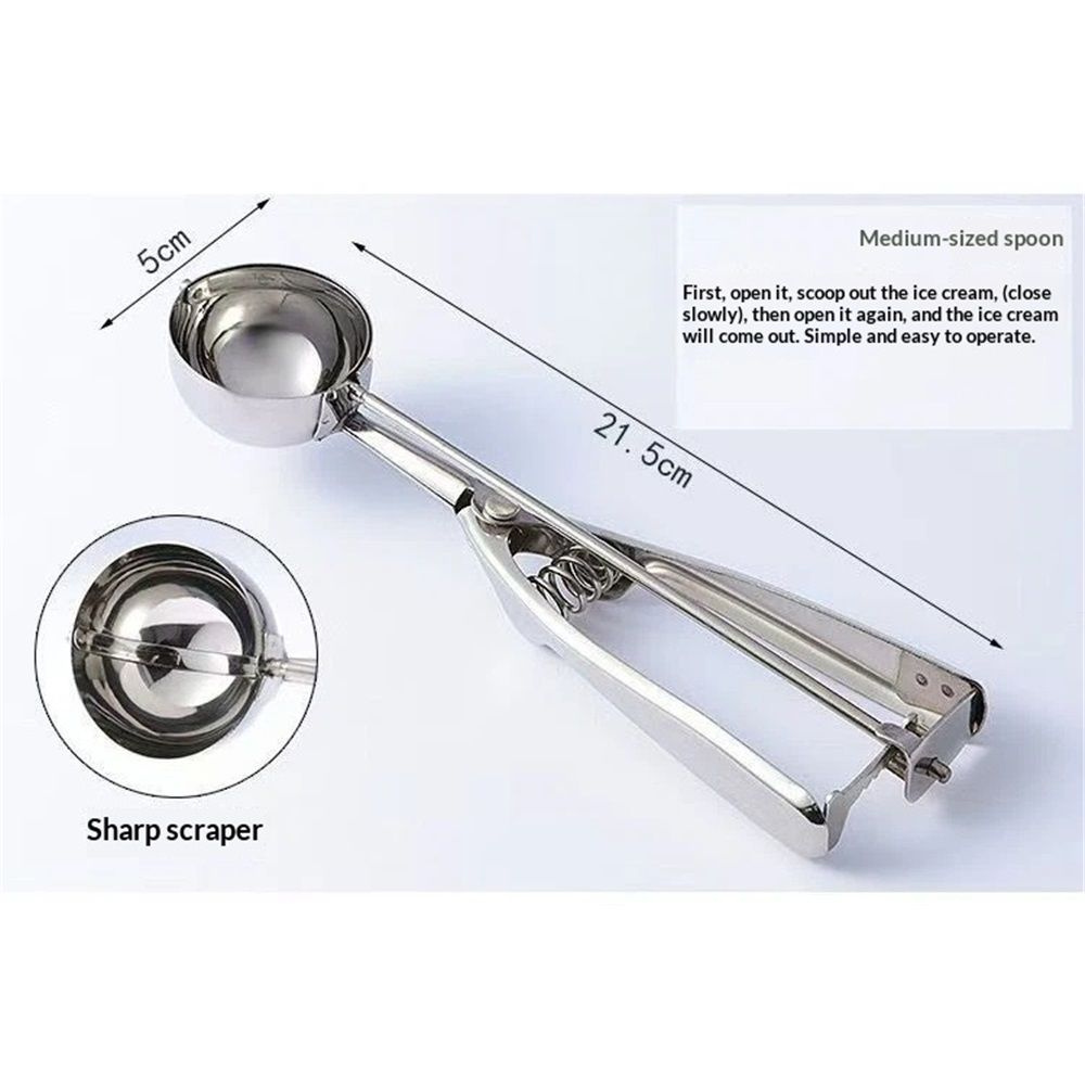 Stainless Steel Scoop, 50MM Diameter , Silver, Cupcake Muffin Batter Dispenser, Ice Cream Cupcake Muffin Scoop