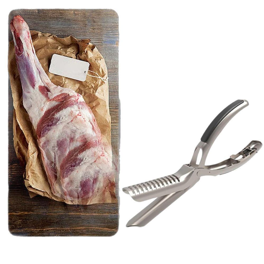 Stainless Steel Rib Skinner & Rib Membrane Remover for BBQ Enthusiasts and Chefs! With Arc Clamp & Non-Slip Grip, Effortlessly Remove Rib Membranes for Perfect Rib Prep（1PC）
