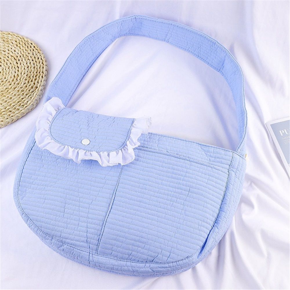 Small Dog Carrier Sling Dog Sling Carrier for Small Dogs Puppies Cats, Big Pouch Safety Leash Pet Sling Carrier for Walking Outdoor Travel (blue, S)