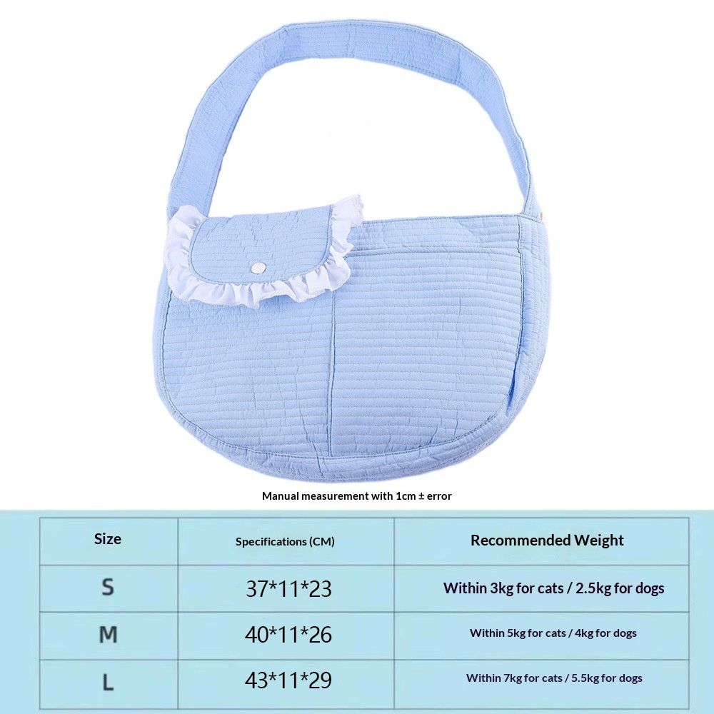 Small Dog Carrier Sling Dog Sling Carrier for Small Dogs Puppies Cats, Big Pouch Safety Leash Pet Sling Carrier for Walking Outdoor Travel (blue, S)