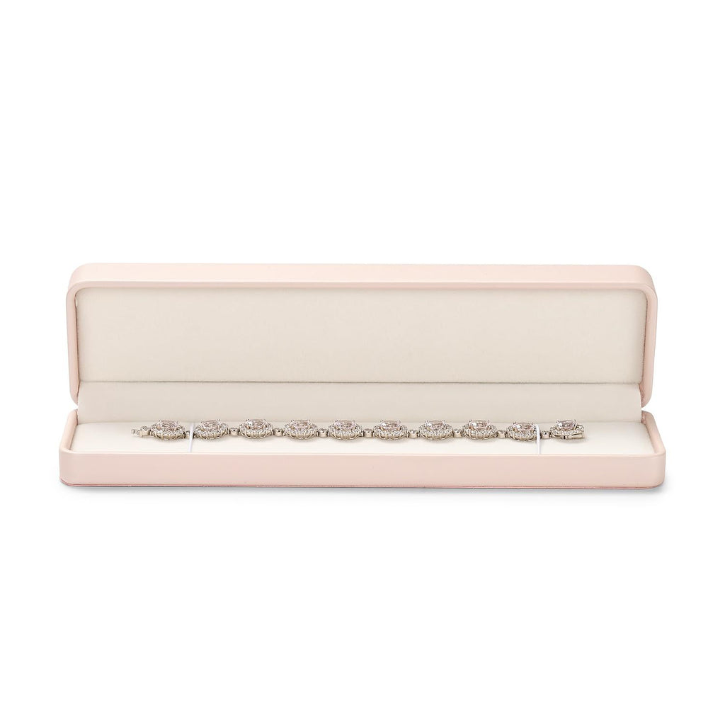 Pink PU Leather Jewelry Gift Box for Necklace Long Chain Jewelry Necklace Long Chain Gift Box, for Wedding, Engagement (only box)