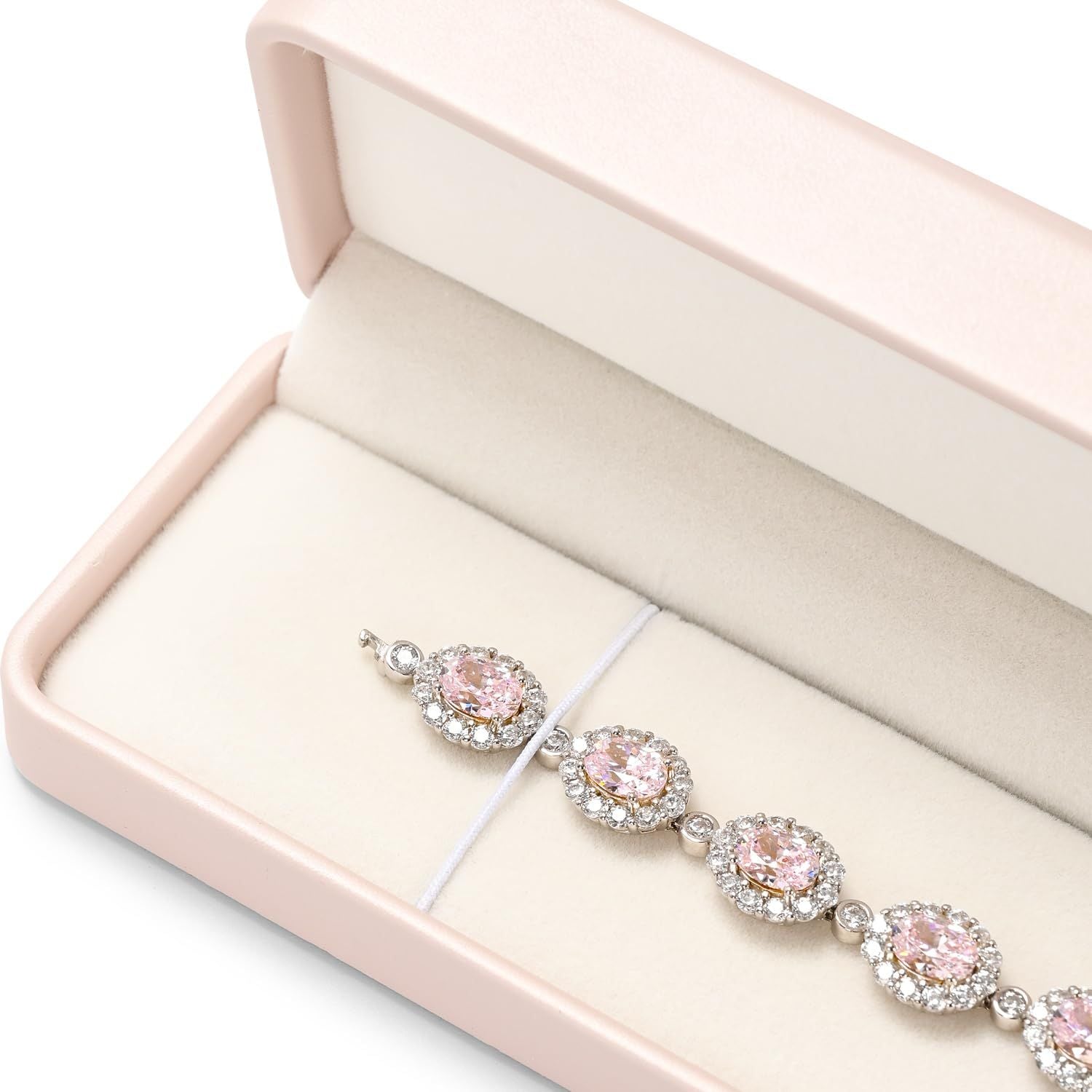 Pink PU Leather Jewelry Gift Box for Necklace Long Chain Jewelry Necklace Long Chain Gift Box, for Wedding, Engagement (only box)