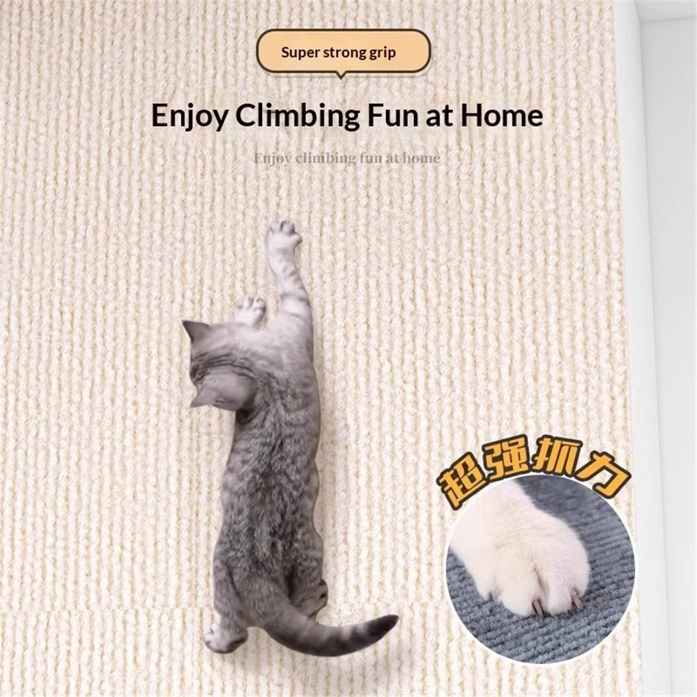 Cat Scratch Furniture Protector - 40" x 15.7" Trimmable Self-Adhesive Cats Claws Scratch Pads, DIY Cat Climbing Couch Protector for Scratch Post Cat Tree Replacement Indoor (ivory white)