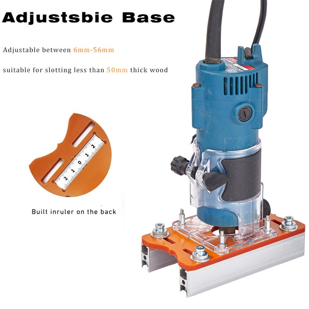 2-in-1 Compact Wood Router Base and Slot Bracket for Cabinet Furniture, Mortise Jig Accessories for Woodworking Project