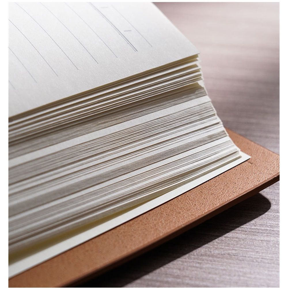 Professional Watercolor Sketchbook with 6-Ring Binder, 100 cores with A5-6 horizontal lines Cotton Acid-Free Cold Press Paper, for Artists, Students & Adults (brown)