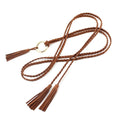 2 pack Women Girls Braided Knotted Waist Belt Skinny Mixed Color Rope Exotic Chain Tassel for Dress Skirt（Belt only）