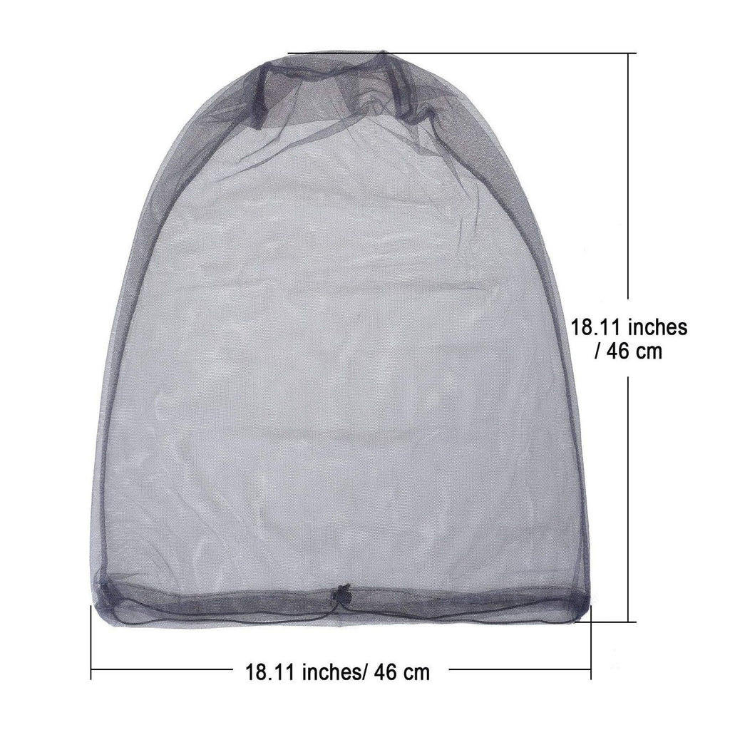 4 Pack Ultra Large Mosquito Net 18x18 Inches Mosquito Head Net Oversized Insect Netting Bug Fits Most Hats for Gardening Hiking Fishing Traveling(Black)