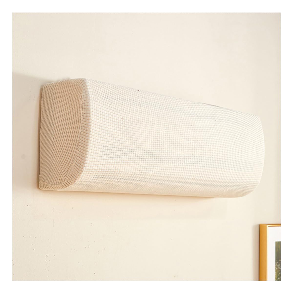 Air Conditioner Cover 35-37 Inch Knitted Elastic Cloth Dustproof for Wall-Mounted Units Split Indoor AC Covers （Beige large size (applicable size range 75-96cm)）