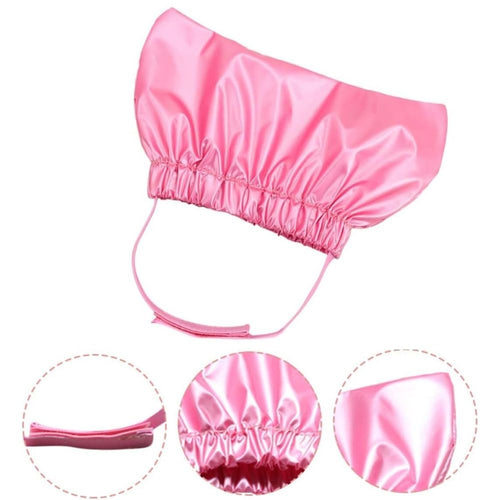 2 pack Dog Shower Cap, Cat Ear Cover for Bath, Waterproof Dog Helmet and Adjustable Pet Earmuffs for Grooming Reusable Ear Protection for Dogs and Cats, Pink（S）