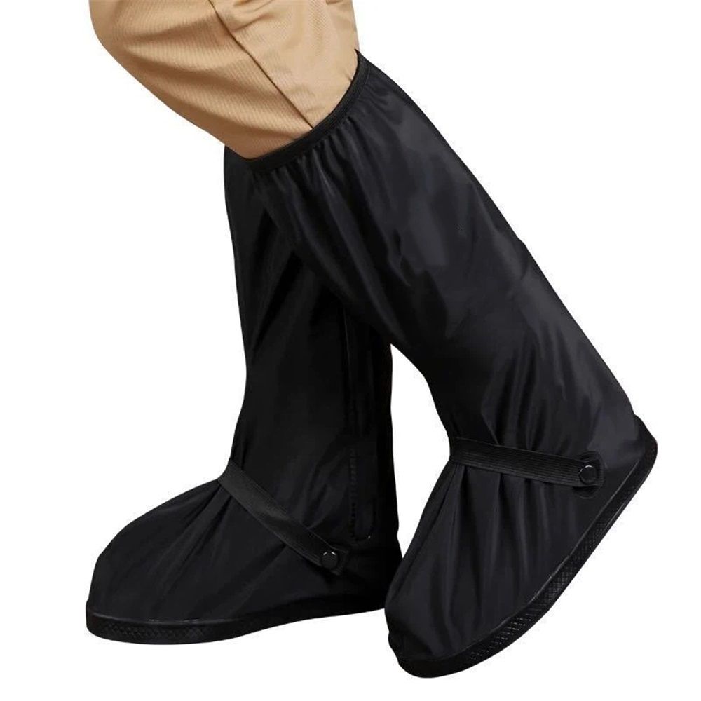Black Waterproof Rain Boot Shoe Cover, Covers Rain Boot Foldable Non-Slip Protective Overshoes for Rainy Day, Hiking, Outdoor (1 Pair，M)