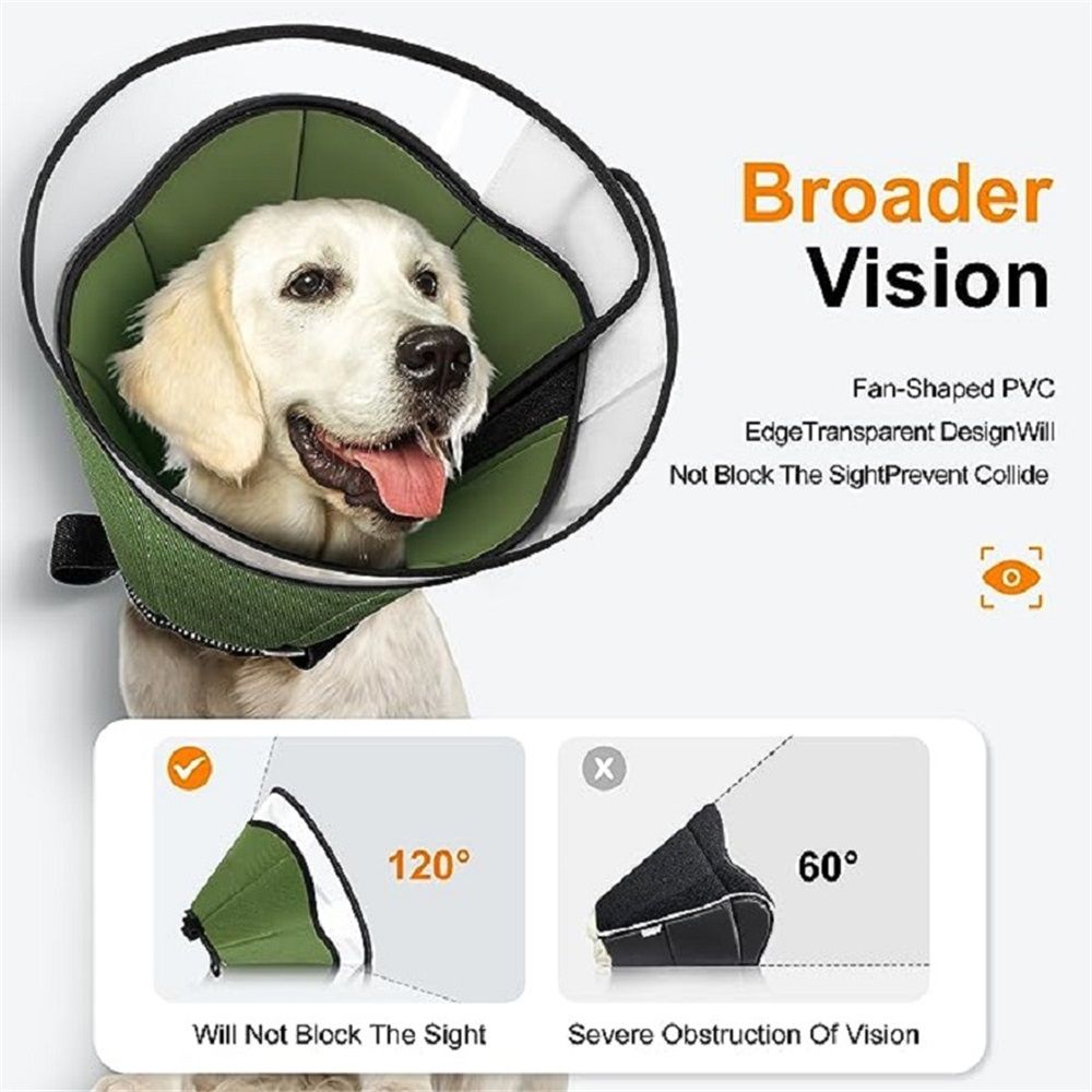 Soft Dog Cone Collar for Large Medium Dogs After Surgery, Adjustable Recovery Lightweight Collar for Dogs to Stop Licking (L)