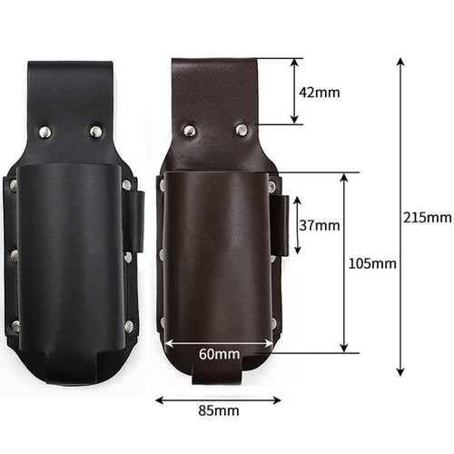 2 pack Beer Holster Classic - Leather, Beer Belt Climbing Beverage Holster Holder Portable（black + brown）