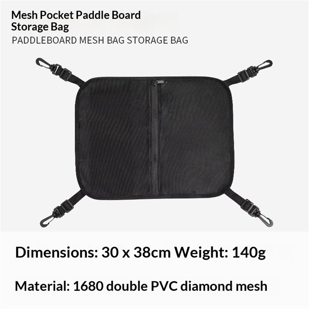 2 pack Paddleboard Deck Bag, Elastic mesh Storage Bag Sup Accessories, Storage Bag Paddleboard Mesh Bag (black)