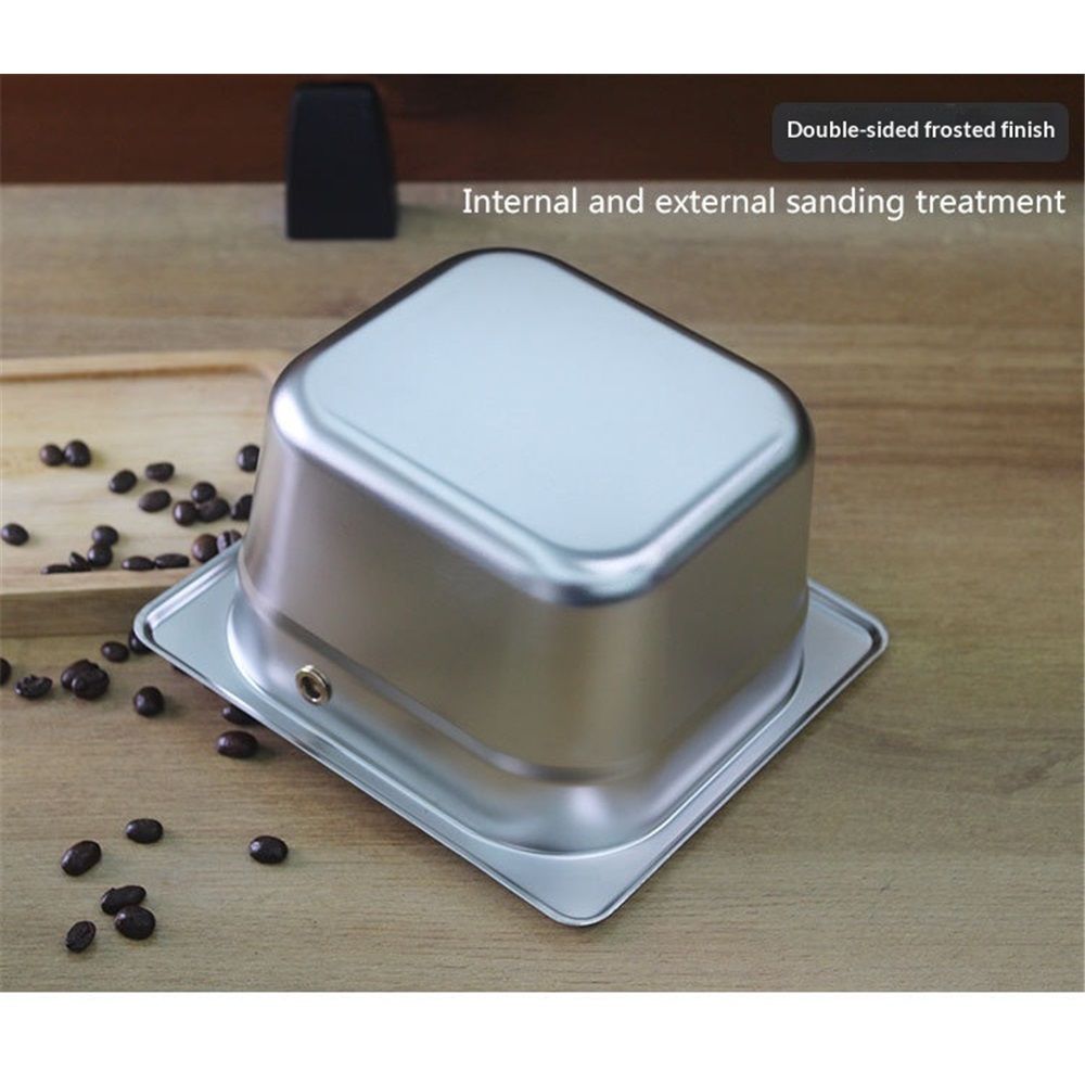 Coffee Knock Box,Espresso Dump Bin,Coffee Bin,Stainless Steel Espresso Knock Box Built-in Container for Ground (Square)