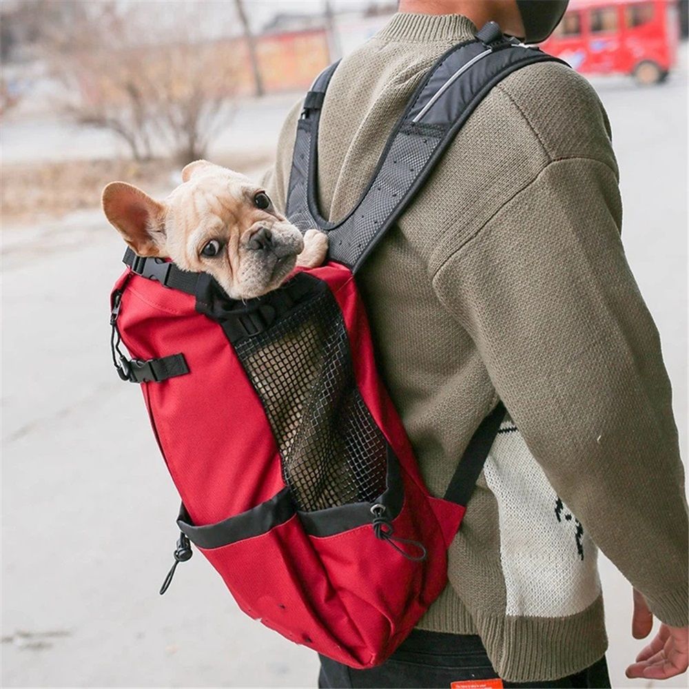 Red（S） - Ideal for Dogs with Length - Durable, Breathable Backpack-Style Carrier - Perfect for Walks, Short Hikes & Public Transportation