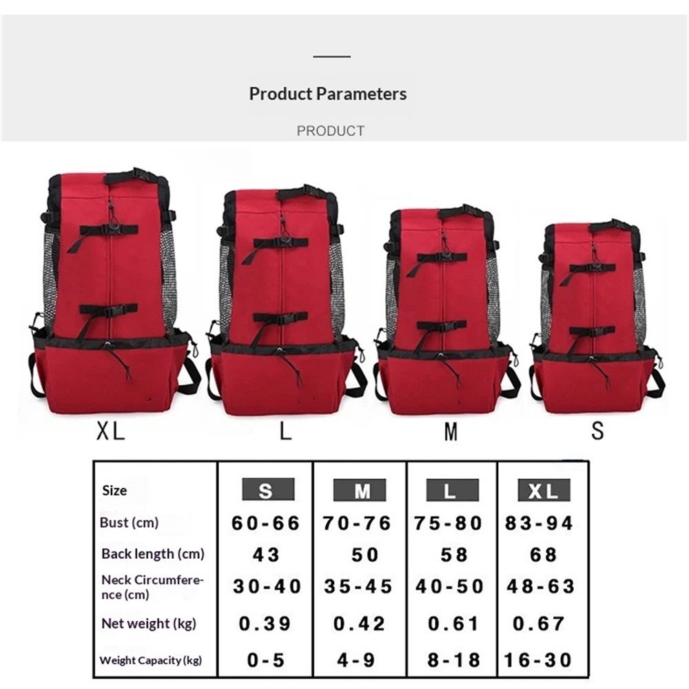 Red（S） - Ideal for Dogs with Length - Durable, Breathable Backpack-Style Carrier - Perfect for Walks, Short Hikes & Public Transportation