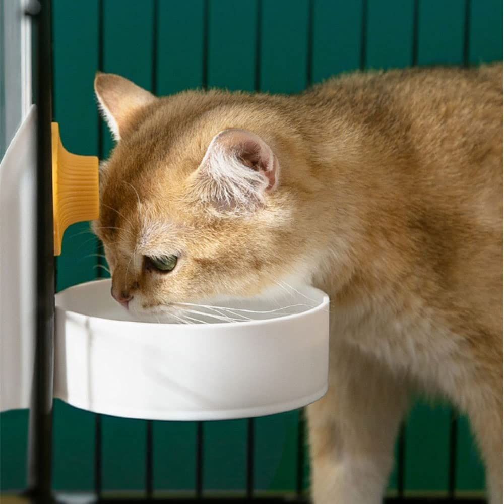 Hanging Automatic Food Water Dispenser Gravity Pet Auto Feeder Waterer Set for Rabbit Cat Dog Chinchilla Guinea Pig Hedgehog Ferret (Water Dispenser, white)