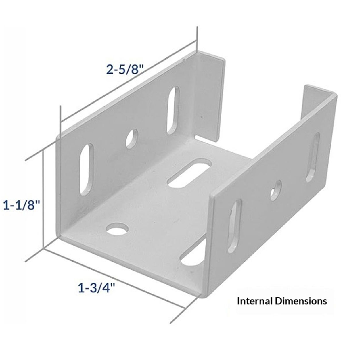 White Aluminum Fence Bracket for Vinyl Fencing,Heavy Duty Replacement for 2.75in Bracket,Fence Bracket Used for Connecting Panel to Post,Vinyl Fence Parts(8Pcs & 80screws)