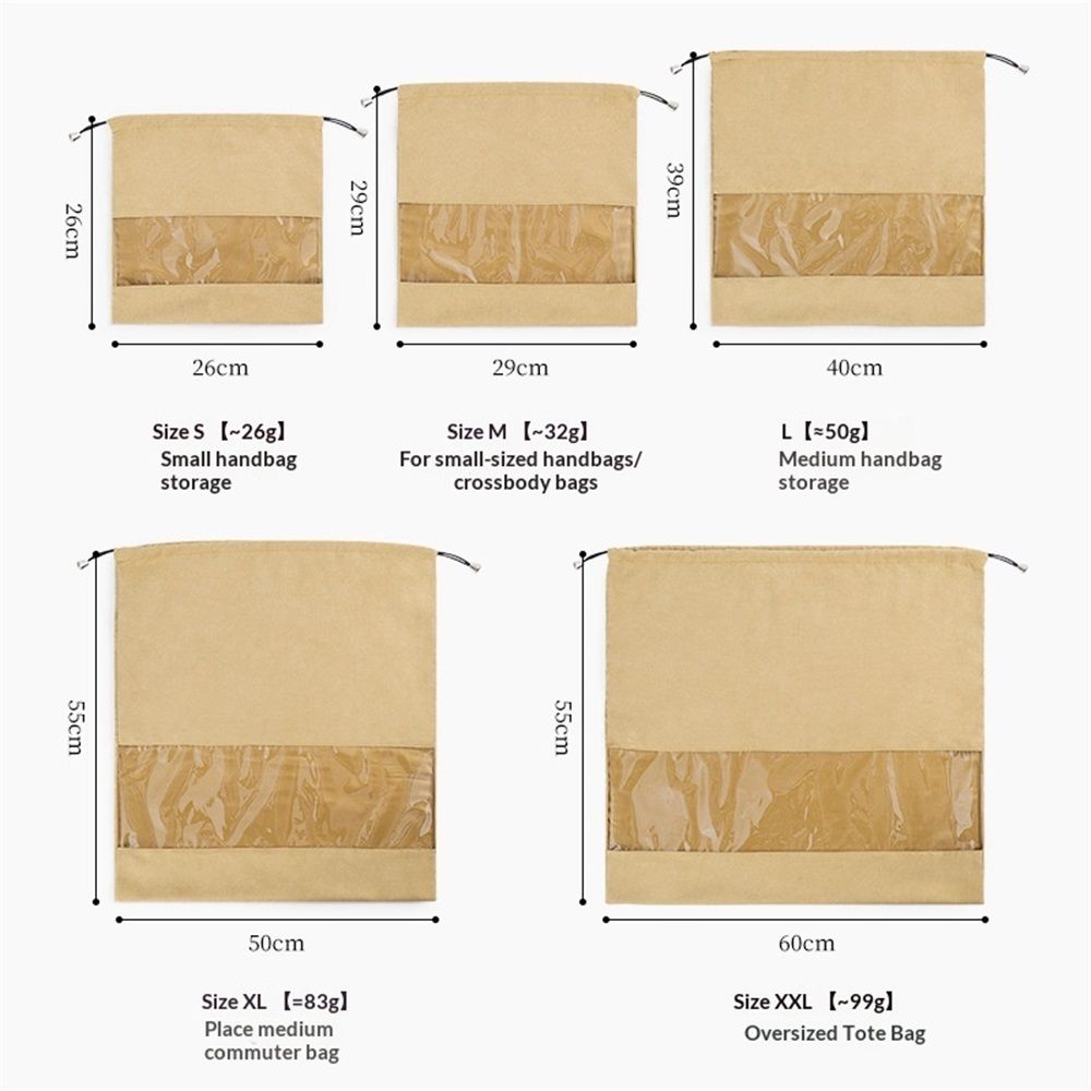 5 set Dust Bags For Handbags - Purse Dust Bags, Shoes and Handbag Covers For Storage - Neutral Protector Dustbags