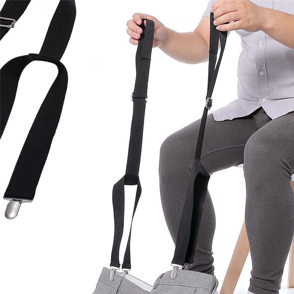 a pair Pants Wearing Assist Clip and Pull Dressing Aids Tool Device No Need Bend for Elderly Disabled Pregnant Injuries Pants Helper（black)