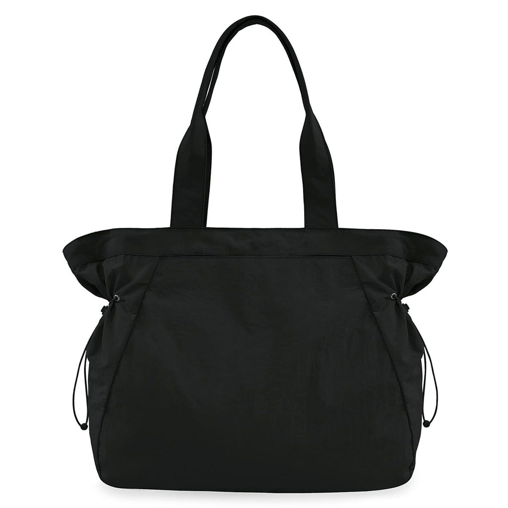 18 L Side Shopper Bags Lightweight Shoulder Bag Tote Handbag for Shopping Workout Beach Travel（black）
