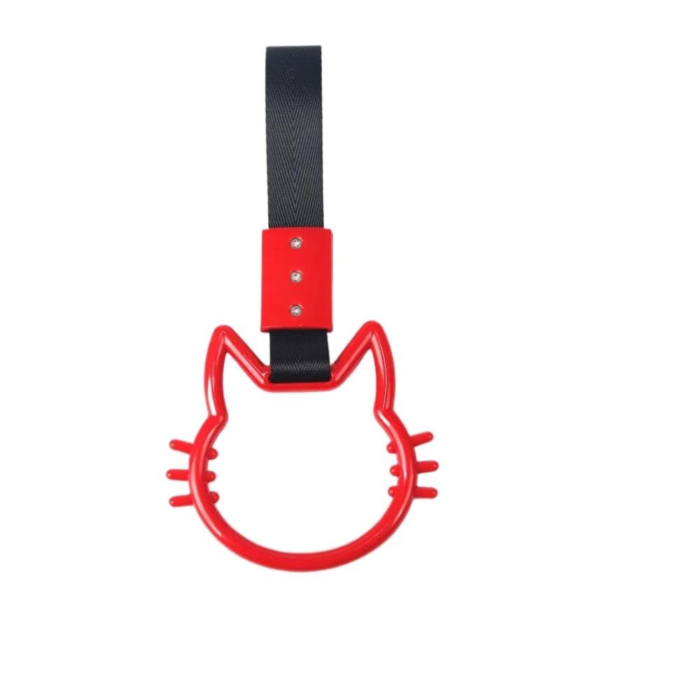 Subway Train Bus Car Handle Cat Handle Hand Strap Rear Front Bumper Warning Rings Drift Charm Drift Car Accessory (red)