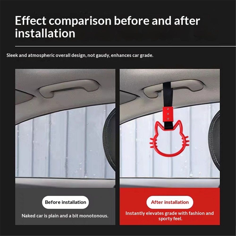 Subway Train Bus Car Handle Cat Handle Hand Strap Rear Front Bumper Warning Rings Drift Charm Drift Car Accessory (red)